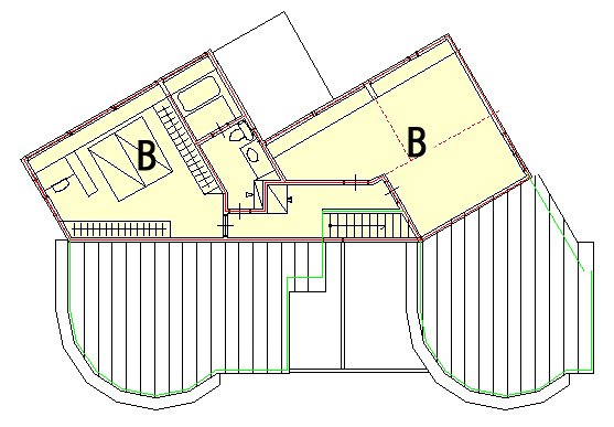 二世帯住宅設計　間取り図　（平面プラン）　03−2　神奈川