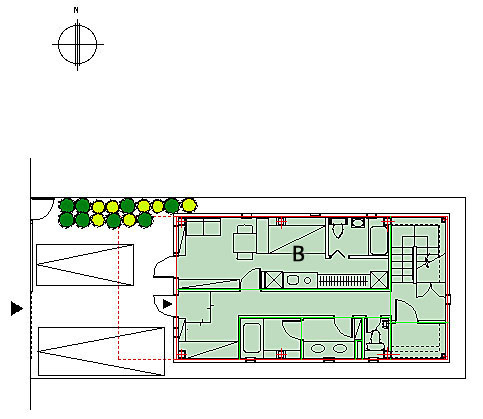 二世帯住宅設計　間取り図　（平面プラン）　05−1　神奈川