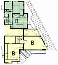 二世帯住宅設計　間取り図　（平面プラン）　09−2　東京